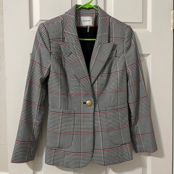 Court & Rowe Houndstooth Plaid Single Button Blazer - Picture 1 of 12